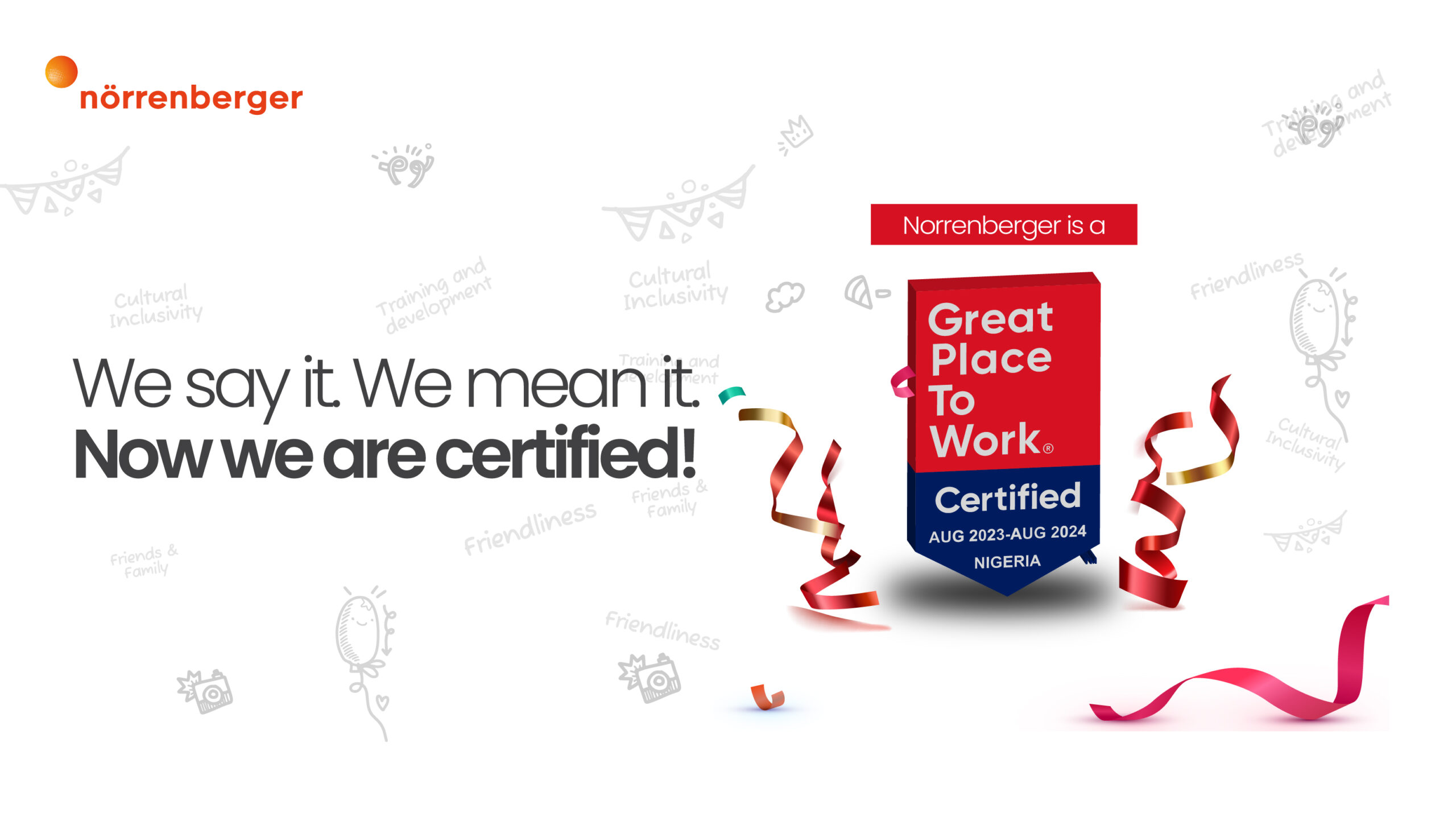 Norrenberger Receives Prestigious Certification as Great Place to Work 